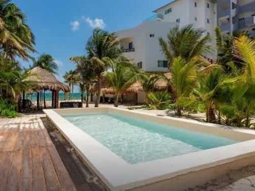Shared community pool with ocean views