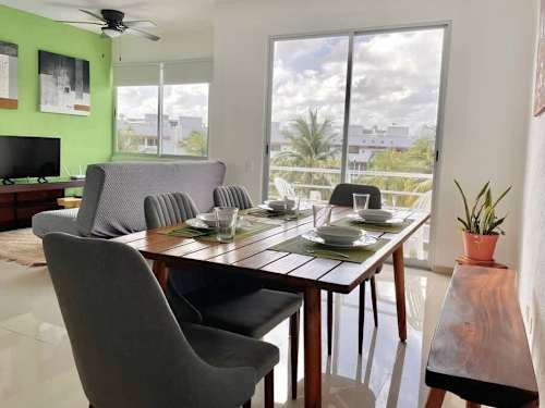 Dining area with natural light