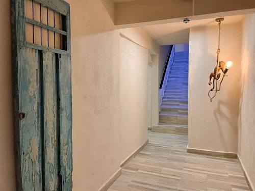 Building corridor and entrance walkway.