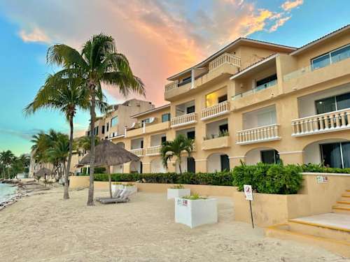 Beachfront condo-hotel exterior