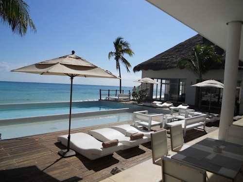 Shared pool with sea views
