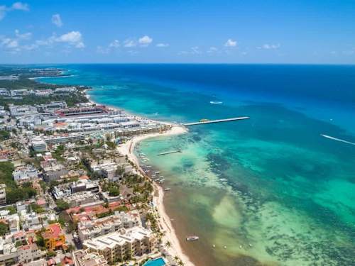 Nearby: turquoise Caribbean beach