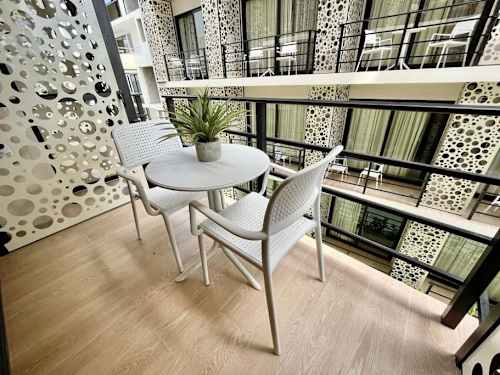 Private terrace with seating