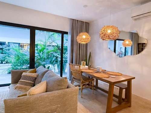 Open living and dining area