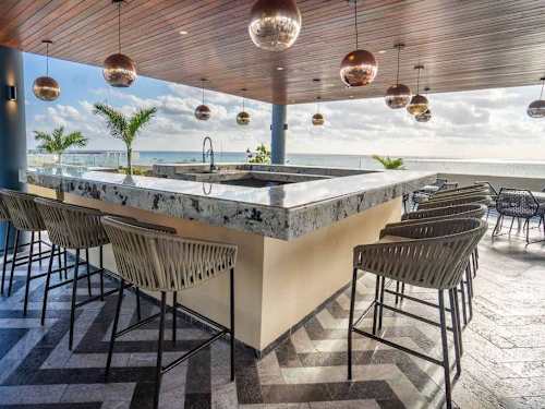 Shared rooftop bar