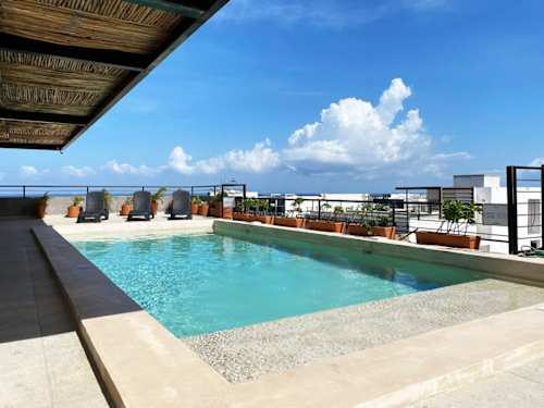 Shared rooftop pool deck