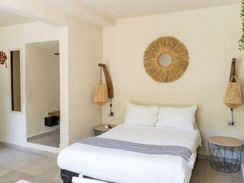 Studio living and sleeping area
