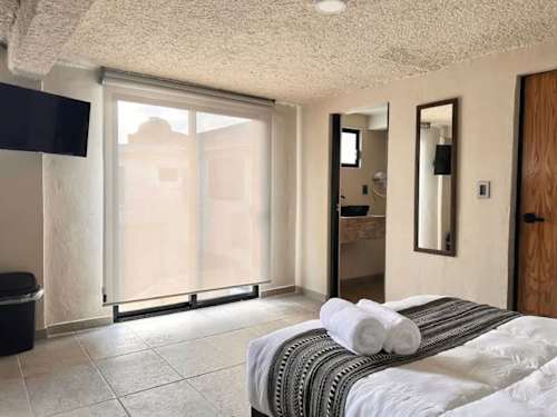 Studio living area with smart TV