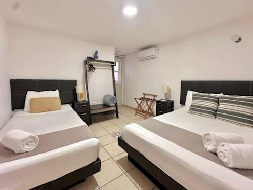 Cozy studio interior with sofa bed and sleeping area