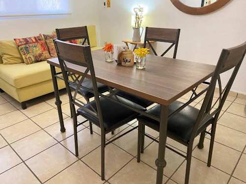 Dining table with seating for guests