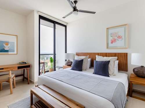 Bedroom with terrace. 