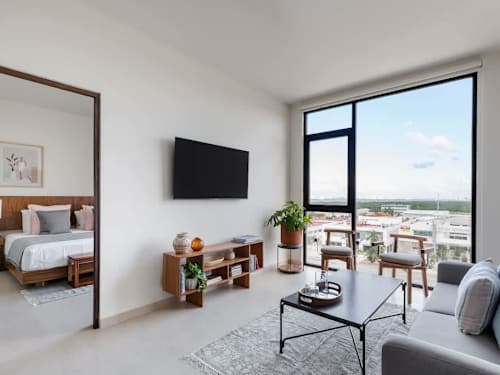 Living room with sofa bed