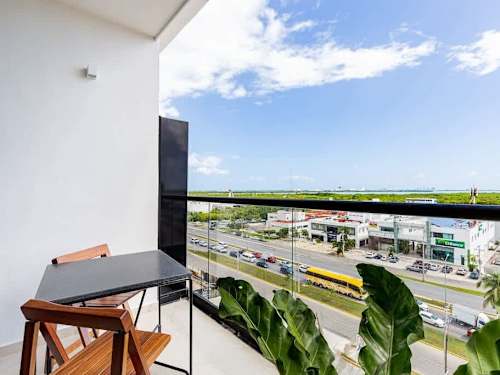 Private balcony with lagoon view