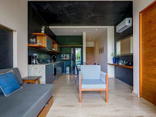 Open living and kitchen area