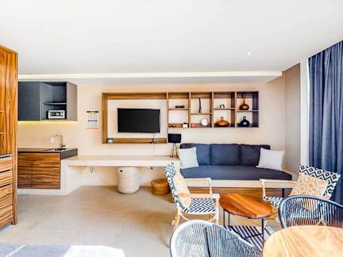 Living area with smart TV
