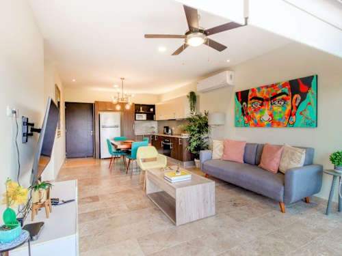 Open-plan living and kitchen