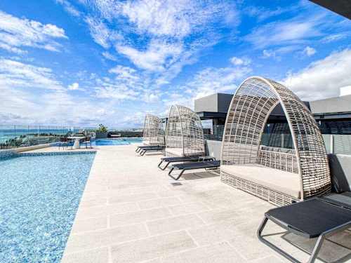Shared rooftop terrace and lounge area