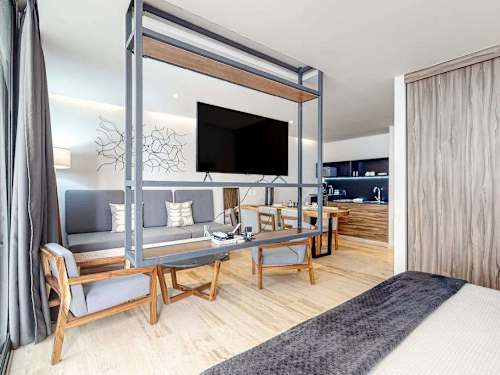 Living room with smart TV