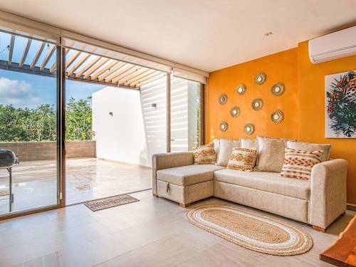 Living area with terrace access
