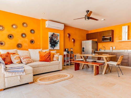 Open living and dining space