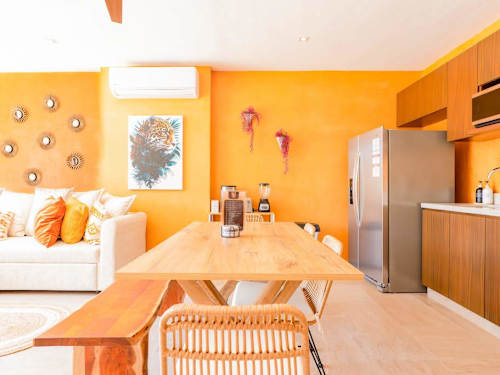 Open-concept living and dining