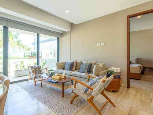 Open living and dining area
