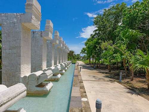 Resort exterior walkway (shared common area)