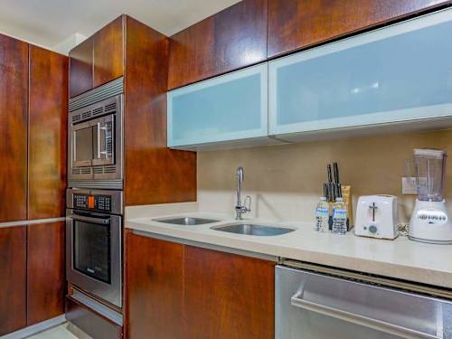 Fully equipped kitchen with modern appliances