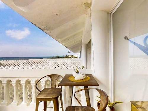 Private terrace lounge overlooking the sea