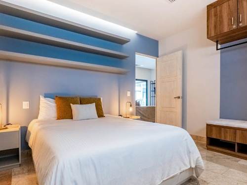 Bedroom with wardrobe storage