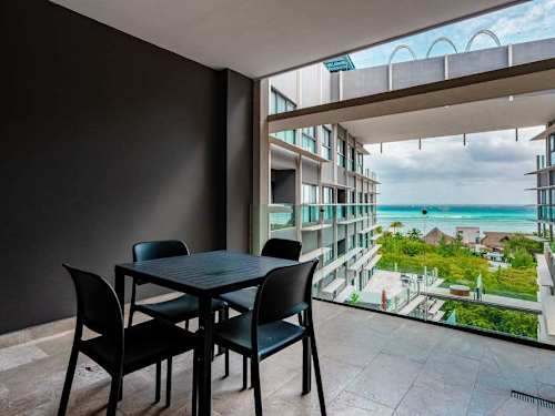 Dining area with ocean views