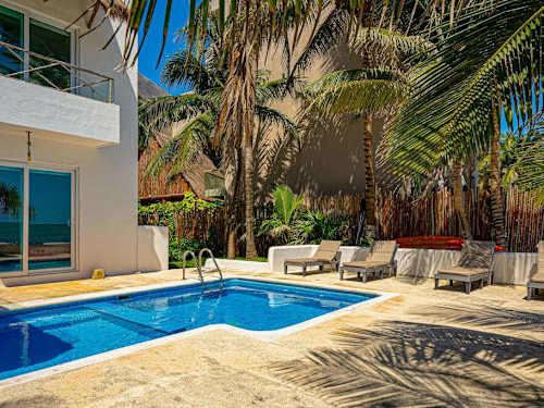 Private pool and villa exterior