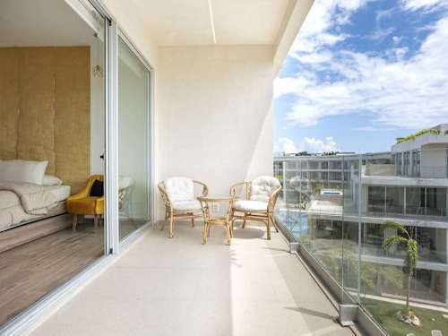 Balcony overlooking the resort pool