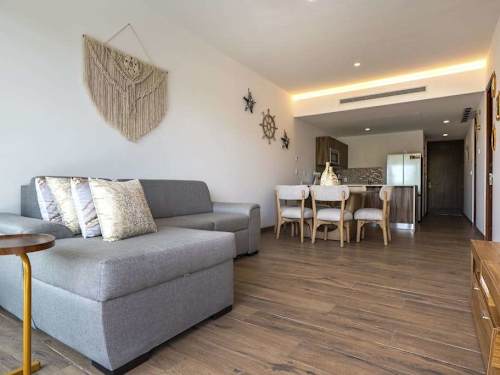 Comfortable living room with sectional sofa
