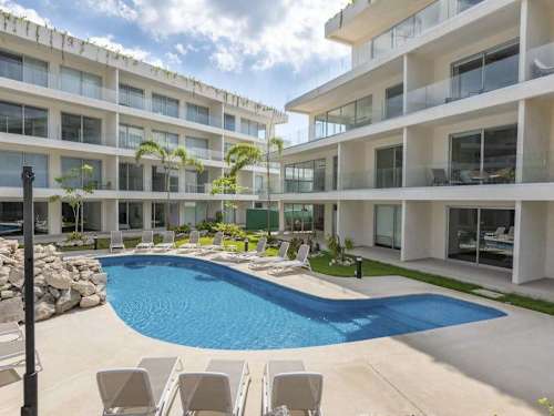 Resort pool and building