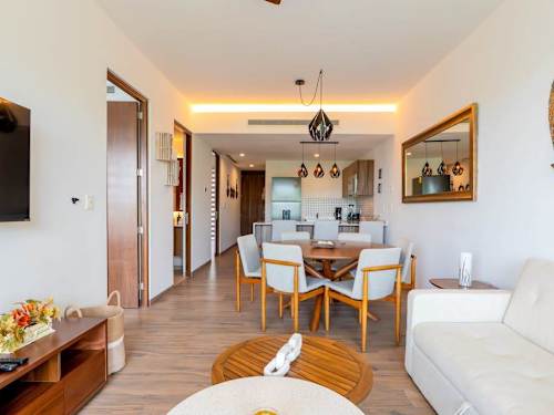 Dining area with seating for the group