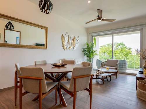 Dining area open to the kitchen