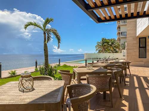 Rooftop sun terrace and lounge with sea views