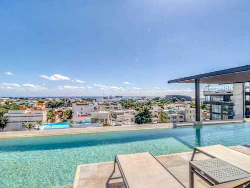 Shared infinity pool with palapa