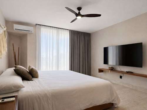 Spacious bedroom with king-size bed