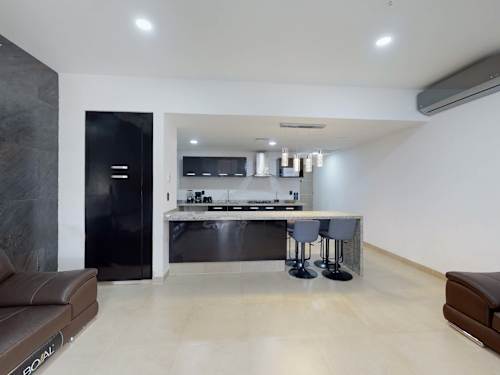 Open living and dining area