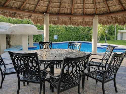 Outdoor terrace dining area