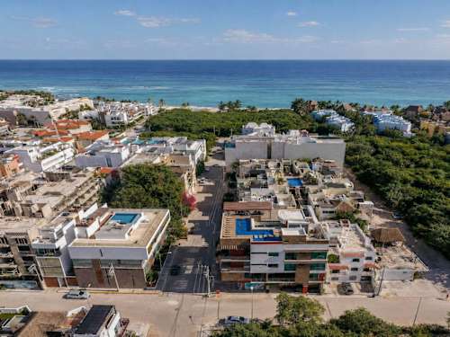 Aerial view of Playa del Carmen and 5th Avenue