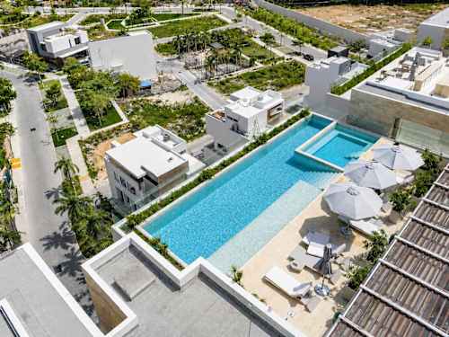 Shared rooftop pool