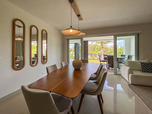 Open-plan living and dining area