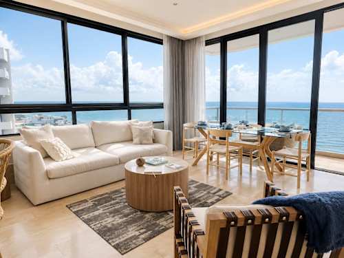 Dining area with ocean views