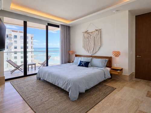 Open kitchen and dining with ocean views