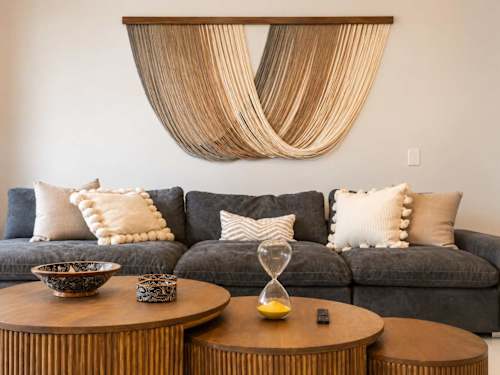 Elegant living room with comfortable sofas
