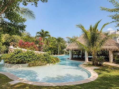 Shared resort-style lagoon pool in the complex
