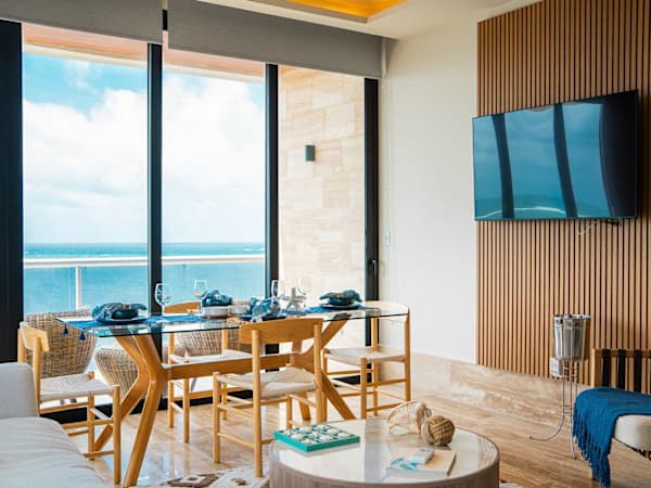 Spacious 3BR beachfront retreat | rooftop pool gym